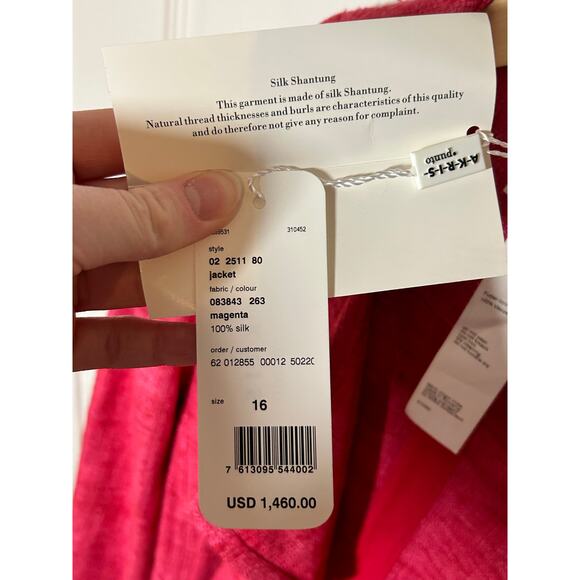 Akris Punto Pink Silk Jacket Blazer NWT - Picture 6 of 11